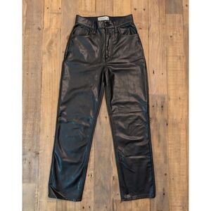 Abercrombie Fitch Faux Leather Pants‎ 24 00 Ankle Straight Ultra High Rise Black